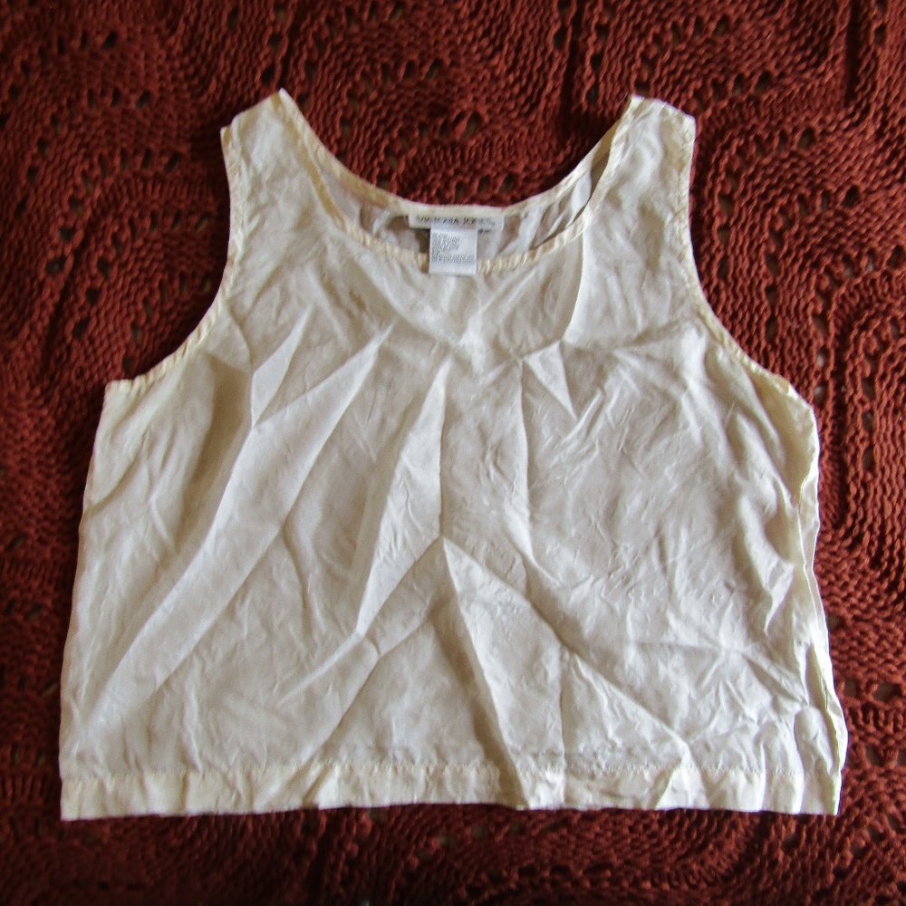 Vintage 100% Silk Sheer Crop Tank